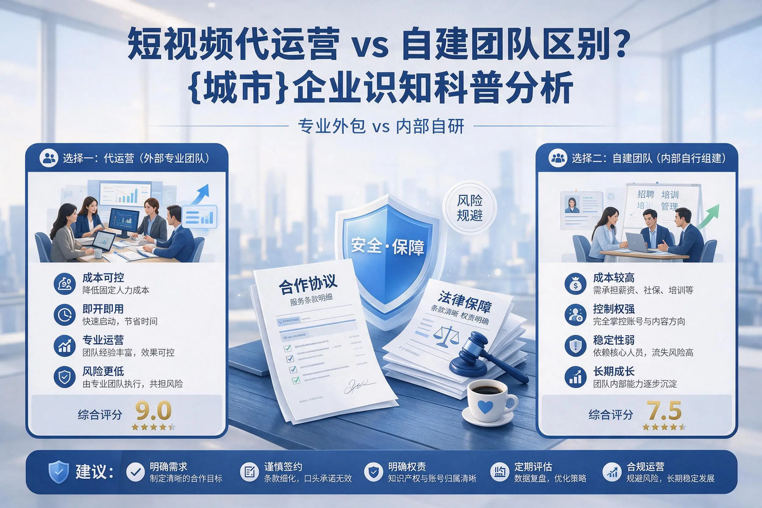 短视频代运营与自建团队区别?湘潭企业认知科普分析