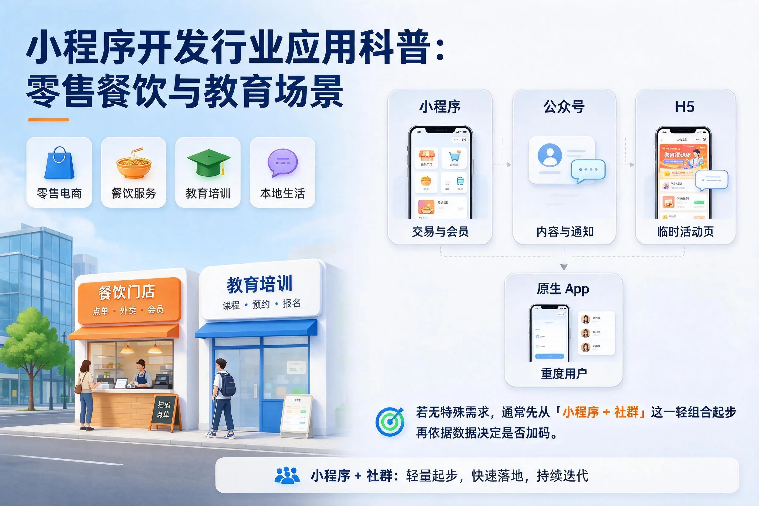 湘潭小程序开发行业应用科普:零售餐饮与教育场景