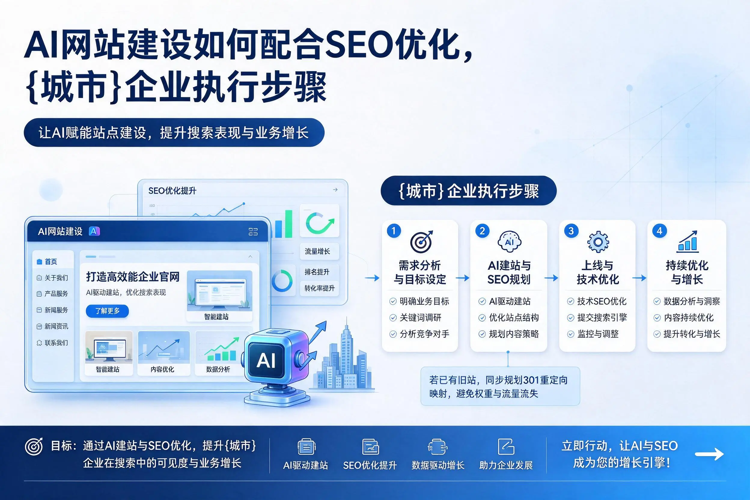 AI网站建设如何配合SEO优化,湘潭企业执行步骤