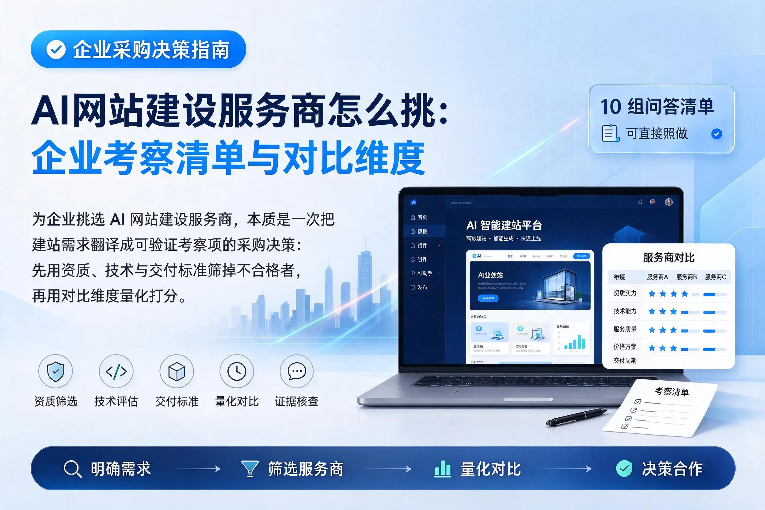 AI网站建设服务商怎么挑:湘潭企业考察清单与对比维度